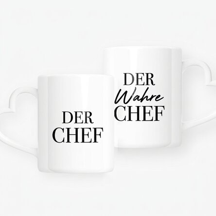Personalisierte Tassen für Paare mit Text – The Boss & The Real Boss
