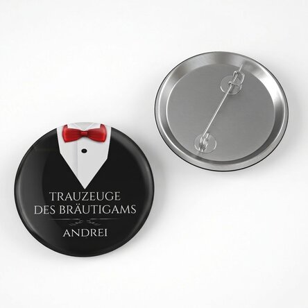 Personalisiertes Button mit Text für Trauzeugen