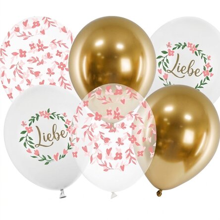 6er-Set Luftballons, gemischt – Love