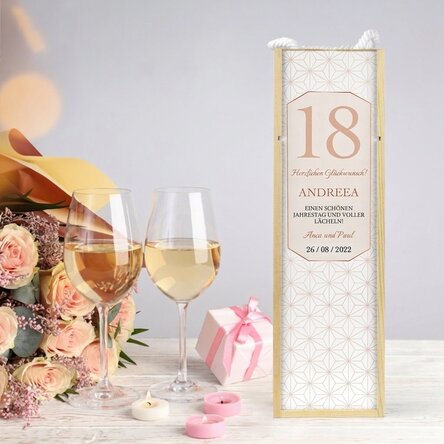Personalisierte Weinkiste mit Text – Geburtstag