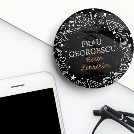 Personalisiertes Button mit Text für Lehrer