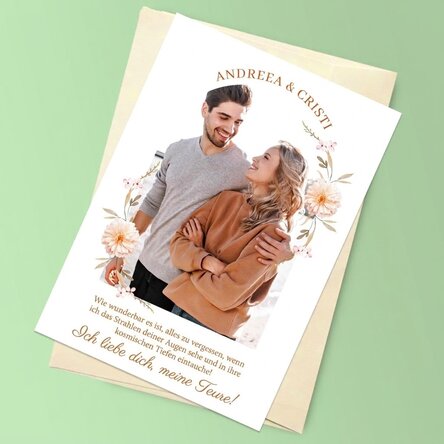 Personalisierte Magnetkarte mit Foto und Text – Gruß für den Freund/die Freundin