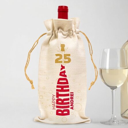 Personalisierte Tragetasche für eine Weinflasche – Happy Birthday