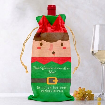 Personalisierte Tasche für die Weinflasche – Elf