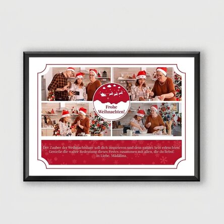 Individuell gestaltetes Bild mit 4 Fotos und Text – Weihnachtsmotiv