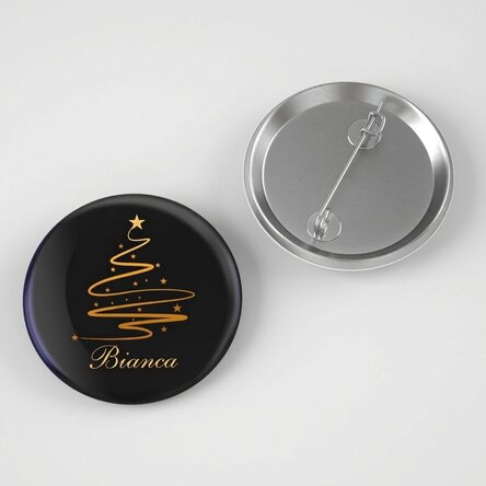 Personalisiertes Button mit Text – Elegantes Tannenbaum-Motiv