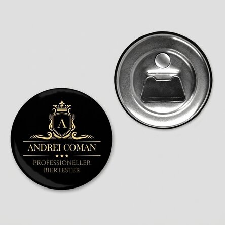 Personalisierter Flaschenöffner mit Magnet und Text – Premium