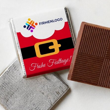 Personalisierte Mini-Schokolade mit Logo – Weihnachtsmann