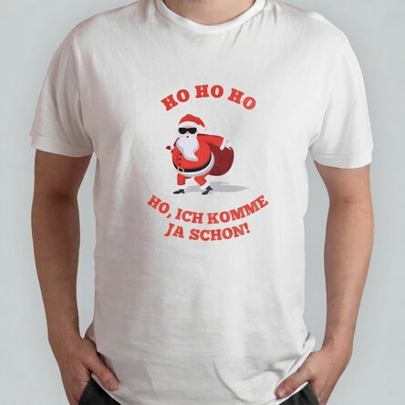 Personalisiertes Baumwoll-T-Shirt mit Aufdruck – HO HO HO