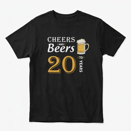 Personalisiertes Baumwoll-T-Shirt mit Aufdruck – Cheers and Beers