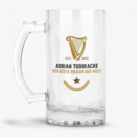 Personalisierter Bierkrug mit Text – World Beer Record