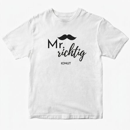 Personalisiertes Baumwoll-T-Shirt mit Aufdruck – Mr. Right