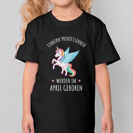 Personalisiertes Baumwoll-T-Shirt für Kinder mit Aufdruck – Einhornprinzessin