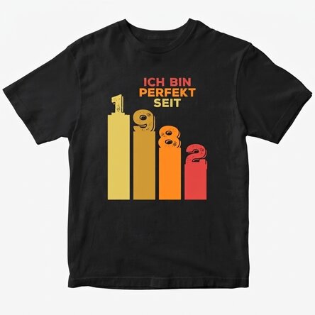 Personalisiertes Baumwoll-T-Shirt mit Aufdruck – Perfect since
