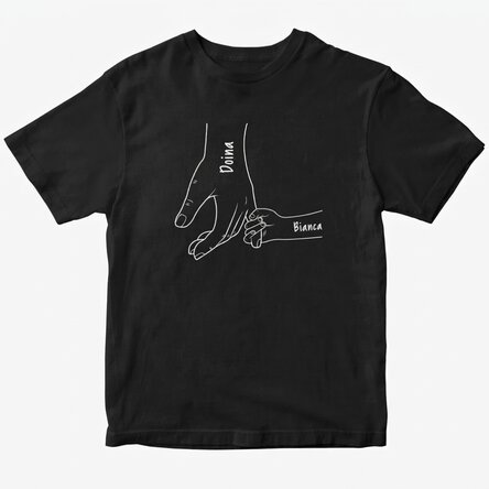 Personalisiertes Baumwoll-T-Shirt mit Aufdruck – Immer zusammen