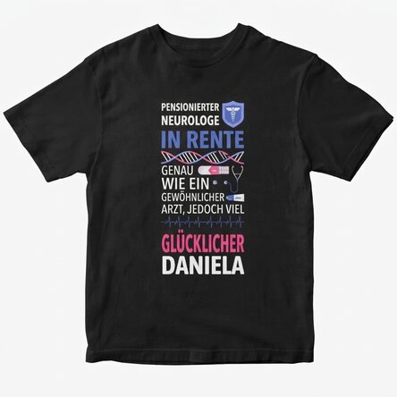 Personalisiertes Baumwoll-T-Shirt mit Aufdruck – Pensionierter Arzt