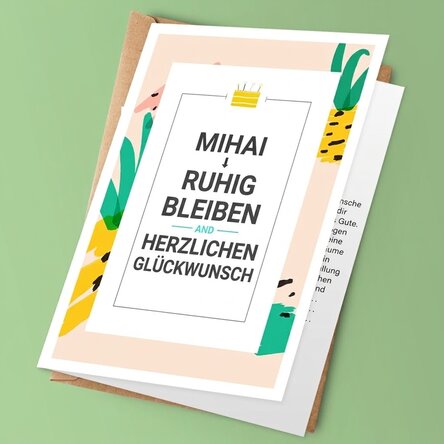 Personalisierte Grußkarte mit Text – KEEP CALM and happy birthday
