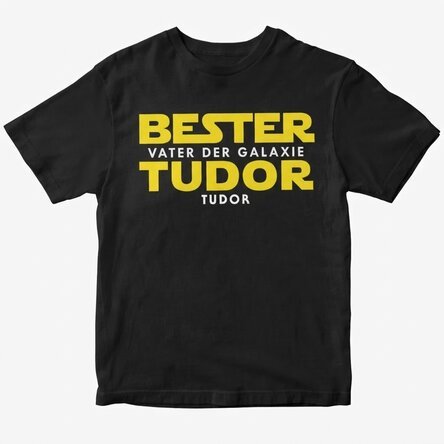 Personalisiertes Baumwoll-T-Shirt mit Aufdruck – „Best father of the galaxy“