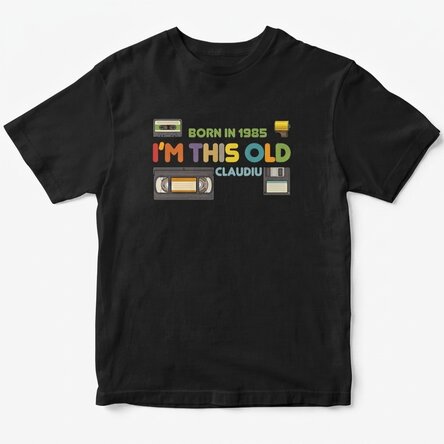 Personalisiertes Baumwoll-T-Shirt mit Aufdruck – „I'm this old“
