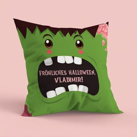 Personalisiertes Kissen mit Schriftzug, großes Format – Halloween