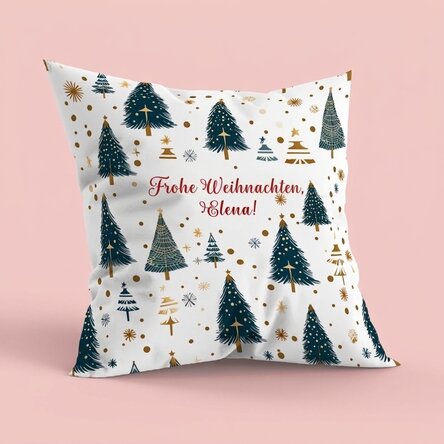 Personalisiertes Kissen mit Botschaft – Weihnachtsbaum