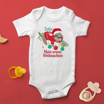 Personalisierter Babybody mit Text – Weihnachts-Body