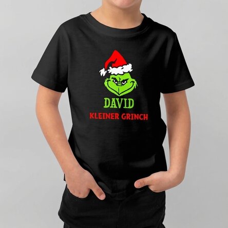 Personalisiertes Baumwoll-T-Shirt für Kinder mit Aufdruck – Grinch