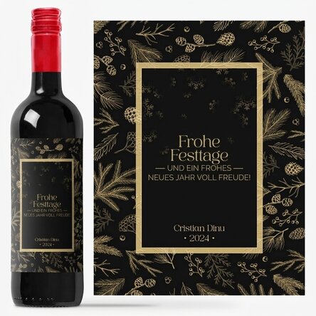 Wein mit persönlicher Botschaft – Elegant Christmas
