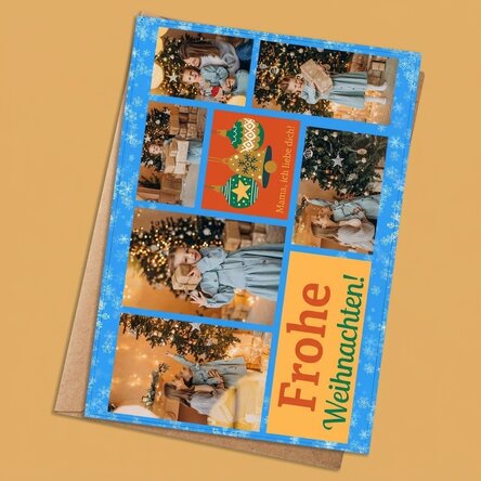 Individuell gestaltete Karte mit 6 Fotos und Text – Holly Jolly