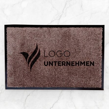 Individuell gestaltete Eingangsmatte für den Innenbereich mit Logo
