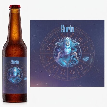Personalisiertes Bier mit Namen und Sternzeichen – Jungfrau