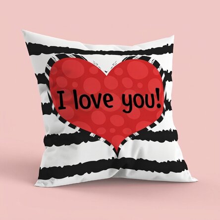 Personalisiertes Kissen mit Text, großes Format – Doodle Heart