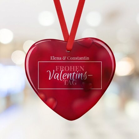 Personalisiertes Herz-Ornament mit Text – Love & Hearts