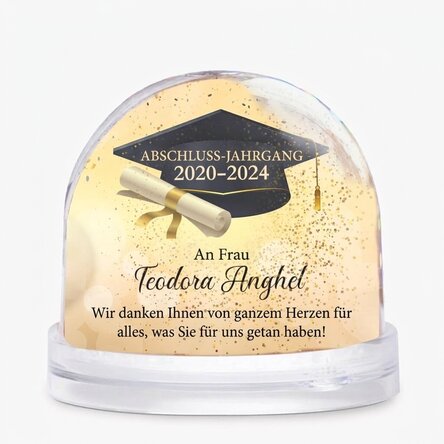 Personalisierte Schreibtischkugel mit Foto und Text – Abschluss