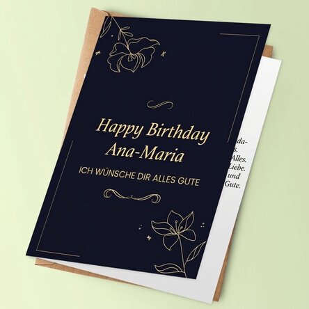 Personalisierte Grußkarte mit Text – Elegance