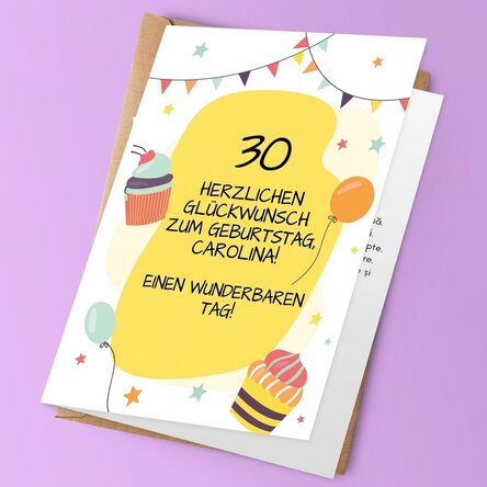 Personalisierte Grußkarte mit Text – Party