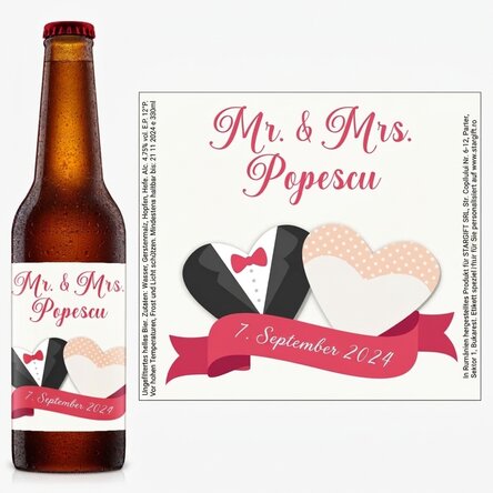 Individuell gestaltetes Bier mit persönlicher Botschaft – Hochzeit