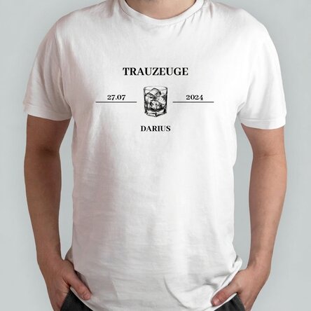 Personalisiertes Baumwoll-T-Shirt mit Aufdruck – Trauzeuge