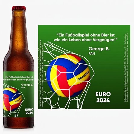 Individuell gestaltetes Bier mit Botschaft – Fußball