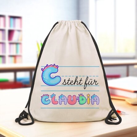 Personalisierter Rucksack mit Namen und Botschaft – Einhorn-Motiv