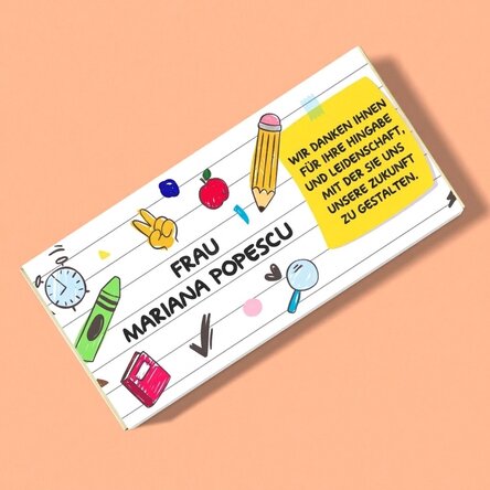 Personalisierte Schokolade mit Text – Schule