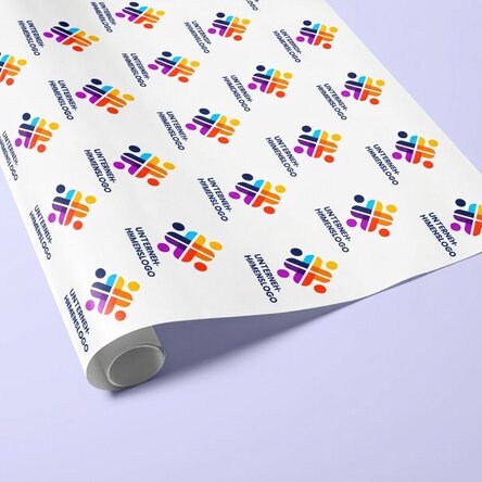 Individuell gestaltetes Geschenkpapier mit Logo
