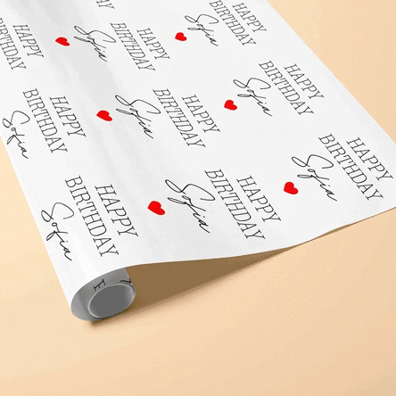 Individuell gestaltetes Geschenkpapier mit Text – Schlicht