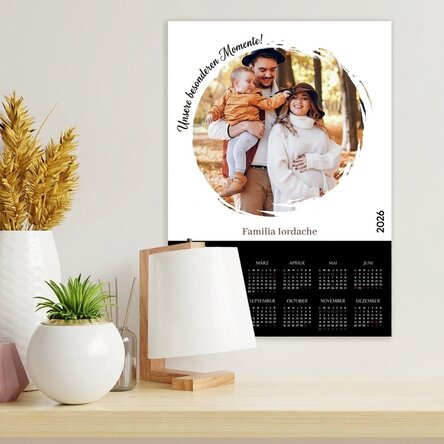 Individuell gestaltetes Kalenderposter mit einem Foto und einer Botschaft – Unsere besonderen Moment