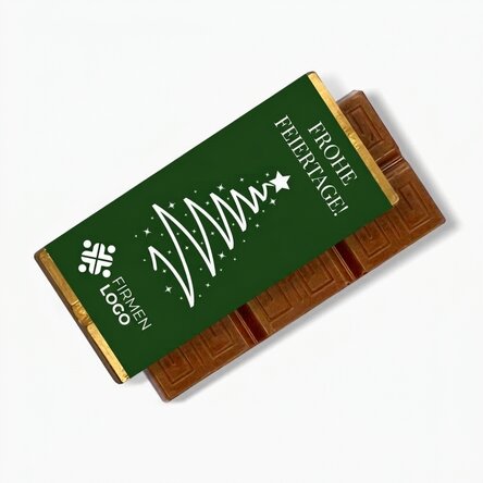Personalisierte Mini-Schokoladentafel mit Logo und Botschaft – Frohe Feiertage
