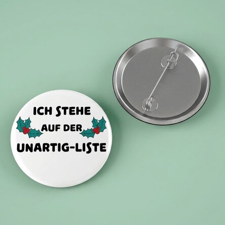 Personalisiertes Button mit Text – Naughty List