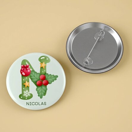 Personalisiertes Button mit Text – Weihnachten