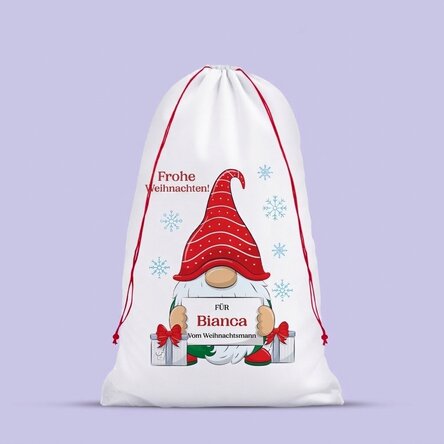 Weißer Geschenktüten mit individueller Botschaft – Weihnachtswichtel
