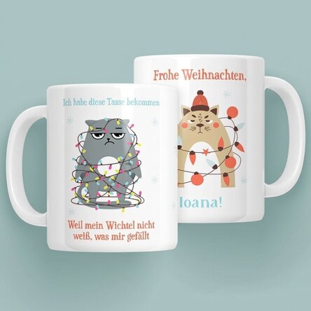 Personalisierter Becher mit Botschaft – Frohe Weihnachten!