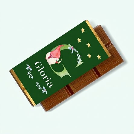 Personalisierte Mini-Schokoladentafel mit Weihnachtsinitialen